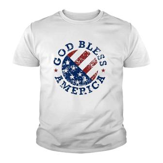 God Bless America Flag 4Th Of July Independence Day Youth T-shirt | Mazezy
