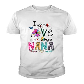 Grandmother Flower I Love Being A Nana Youth T-shirt | Mazezy