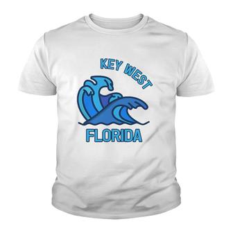 Graphic Key West Florida Pocket Wave Souvenir Youth T-shirt | Mazezy
