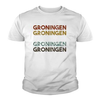 Groningen Netherlands Vintage 80'S Style Youth T-shirt | Mazezy UK