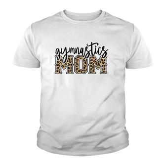 Gymnastics Mom Leopard Print Womens Proud Gymnast Mother Youth T-shirt | Mazezy