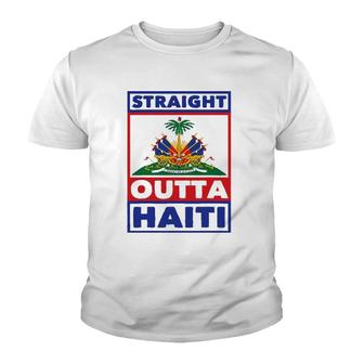 Haiti Haitian America Flag Love Straight Roots Ayiti Proud Youth T-shirt | Mazezy