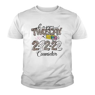 Happy Twosday Tuesday 22222 School Counselor Life Youth T-shirt | Mazezy