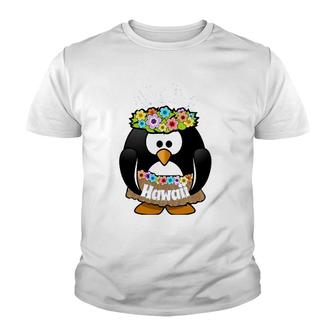 Hawaiian Hula Dancing Penguin Aloha Hawaii Youth T-shirt | Mazezy