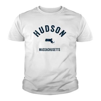 Hudson Massachusetts Ma Vintage 70'S Sports Design Navy Print Youth T-shirt | Mazezy