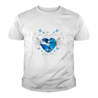 I Am The Mother Of An Angel He's My Son Diamond Wings Youth T-shirt | Mazezy