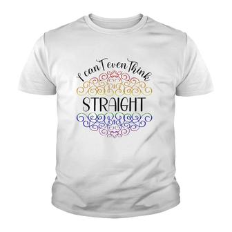 I Can't Even Think Straight Rainbow Gay Pride Parade Lgbtq Raglan Baseball Tee Youth T-shirt | Mazezy