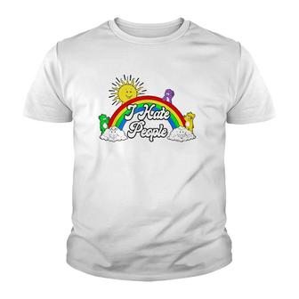I Hate People Rainbow Printed Youth T-shirt | Mazezy