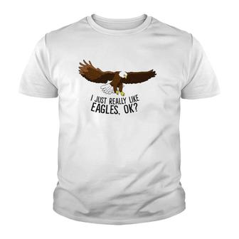 I Just Really Like Eagles Youth T-shirt | Mazezy