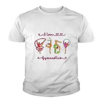 I Love Rhythmic Gymnastics Youth T-shirt | Mazezy