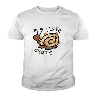 I Love Snails Youth T-shirt - Thegiftio UK
