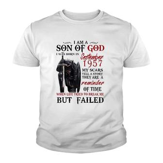 I’M A Son Of God I Was Born In September 1957 Youth T-shirt | Mazezy
