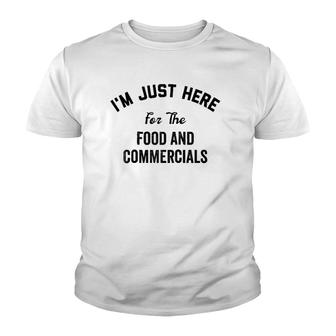 I'm Just Here For The Food And Commercials Halftime Show Raglan Baseball Tee Youth T-shirt | Mazezy
