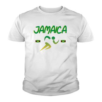 Jamaica Pride Track And Field Running Souvenir Youth T-shirt | Mazezy