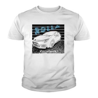Jdm Rolla E210 Corolla Hatchback Sedan 12Th Gen Cool Car Pop Youth T-shirt - Thegiftio UK