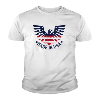 July 4Th Patriotic S - Made In Usa American Pride Eagle Youth T-shirt | Mazezy