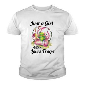 Just A Girl Who Loves Frogs Women And Moms Cute Gift Youth T-shirt | Mazezy