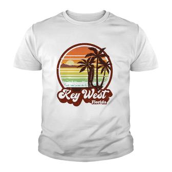 Key West Souvenirs Florida Vintage Surf Surfing Retro 70S Youth T-shirt | Mazezy