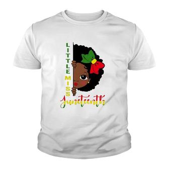 Kids Little Miss Juneteenth Girl Toddler Black History Month Youth T-shirt | Mazezy