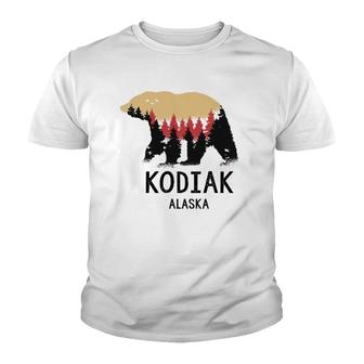 Kodiak Alaska Vintage Grizzly Bear Nature Souvenir Gift Youth T-shirt | Mazezy