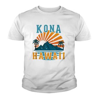 Kona Hawaii Sunset Beach Ocean Youth T-shirt | Mazezy