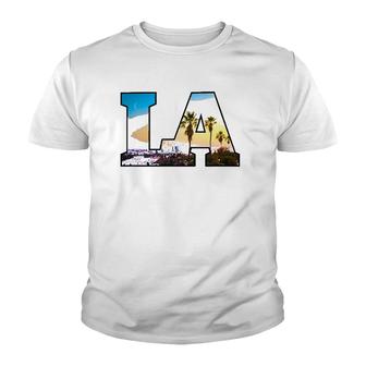 La City Skyline Of Downtown Los Angeles California Youth T-shirt | Mazezy