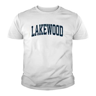 Lakewood Washington Wa Vintage Athletic Sports Navy Design Youth T-shirt | Mazezy