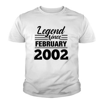 Legend Since February 2002 - 20Th Birthday 20 Years Old Youth T-shirt | Mazezy