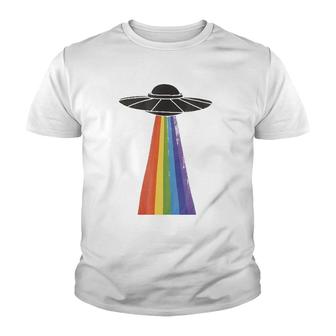 Lgbt Pride Ufo Alien Gay Lesbian Rainbow Love Youth T-shirt | Mazezy