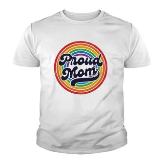 Lgbtq Proud Mom Gay Pride Lgbt Ally Rainbow Mother's Day Youth T-shirt | Mazezy