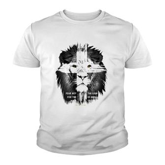 Lion Cross Jesus Christian Lord God Believer Gift Youth T-shirt | Mazezy