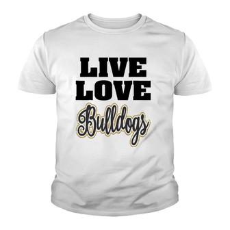 Live Love Bulldogs Pet Lover Youth T-shirt - Thegiftio UK