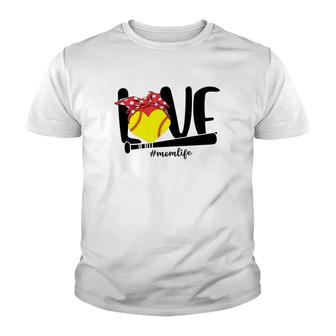 Love Baseball Mom Life Youth T-shirt - Thegiftio UK