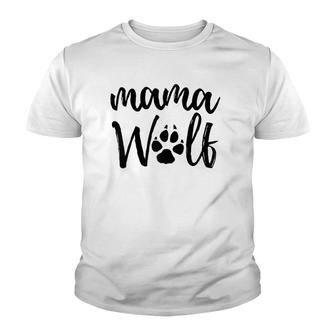 Mama Wolf Wolves Lover Mom Mother Women Raglan Baseball Youth T-shirt | Mazezy