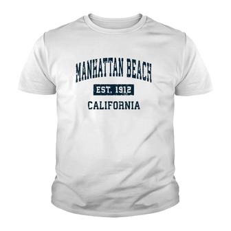 Manhattan Beach California Ca Vintage Sports Design Navy Youth T-shirt | Mazezy
