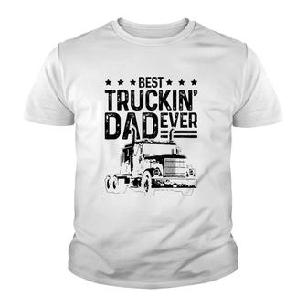 Mens Best Truckin' Dad Ever Truck Driver Father's Day Gift Youth T-shirt | Mazezy