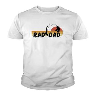 Mens Cool Retro Fishing Rad Dad Father's Day Youth T-shirt | Mazezy