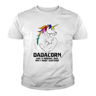 Mens Dadacorn Muscle Dad Unicorn Father's Day Funny Gift Youth T-shirt | Mazezy