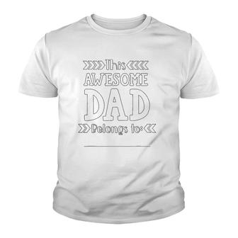 Mens Father's Day Coloring Craft Gift For Dad From Kids Awesome Youth T-shirt