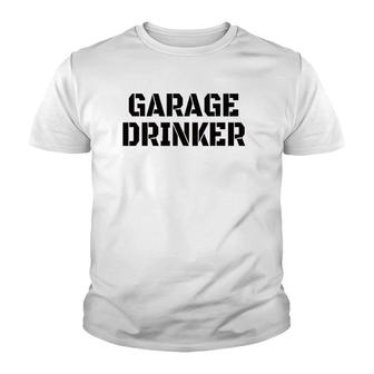 Mens Garage Drinker Humor Gift Vintage Funny Youth T-shirt | Mazezy