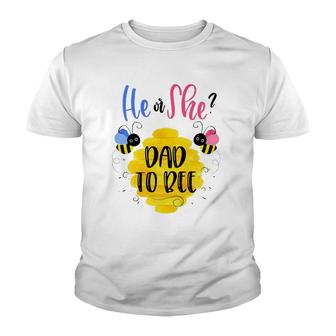 Mens Gender Reveal What Will It Bee Theme He Or She Dad Inspired Youth T-shirt | Mazezy