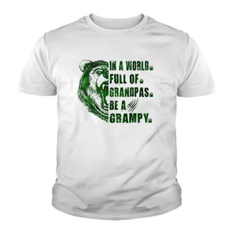 Mens In A World Full Of Grandpas Be A Grampy Father's Day Grampy Youth T-shirt | Mazezy