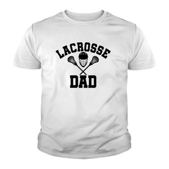 Mens Lacrosse Dad Lax Daddy Father's Day Gift Youth T-shirt | Mazezy