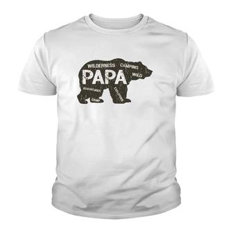 Men's Papa Camping Bear Top Camper Grandpa Gifts For Men Youth T-shirt | Mazezy