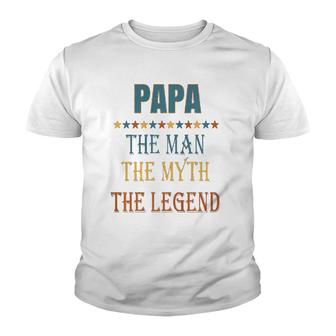 Mens Papa Man Myth Legend Funny Gift Youth T-shirt | Mazezy