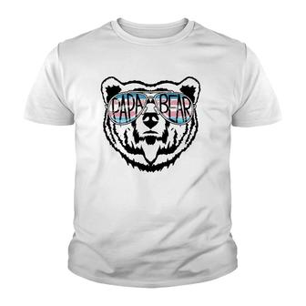 Mens Trans Papa Bear Proud Dad Ally Transgender Rainbow Pride Youth T-shirt | Mazezy
