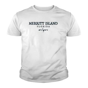 Merritt Island Florida Palm Tree Surf Beach Gift Tee Youth T-shirt | Mazezy