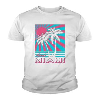 Miami Beach Florida Miami Palm Trees Youth T-shirt | Mazezy
