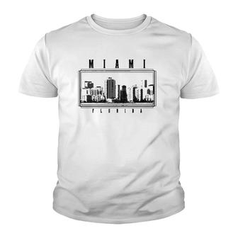 Miami Florida Vintage Skyline Pride Vintage Miami Youth T-shirt | Mazezy