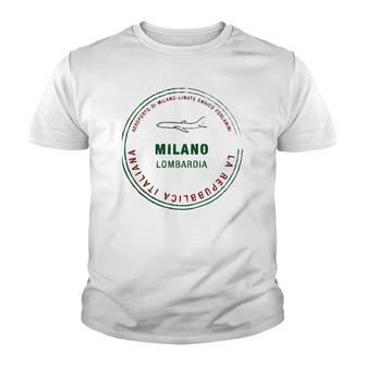 Milan Italy Passport Stamp Vacation Travel Souvenir Youth T-shirt - Thegiftio UK